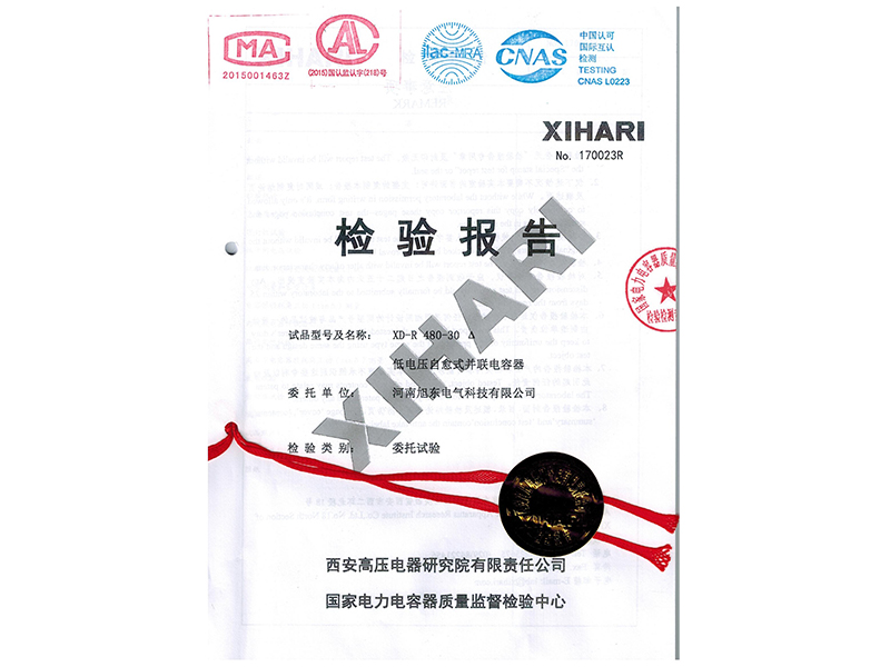 XDR電容檢驗報(bao)告